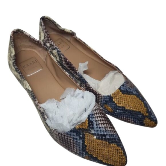 Kaari Blue - Jessica - Snakeskin Women's 6.5 Medium Flat Shoe Multi 3100012 - Picture 1 of 11